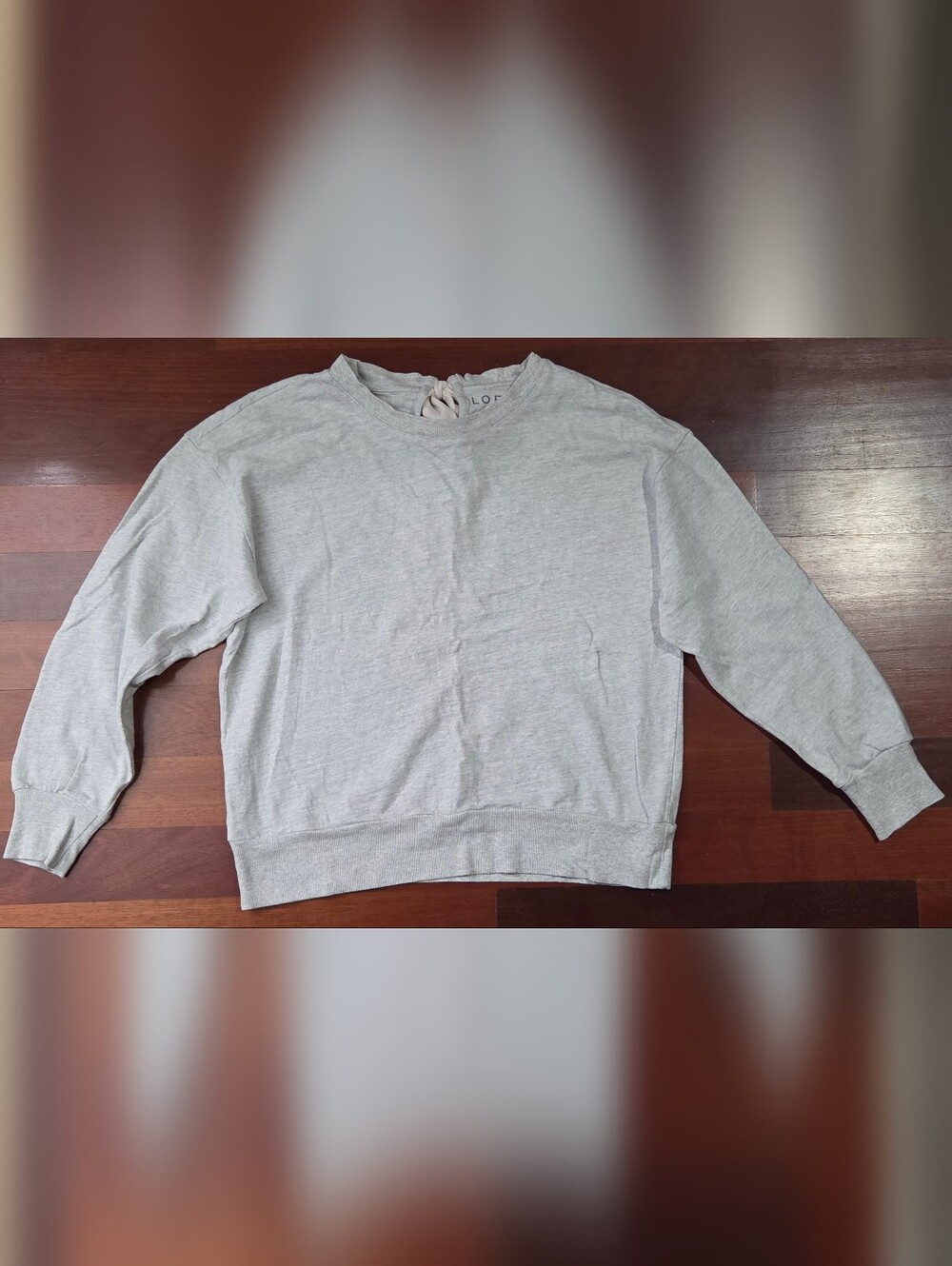 LOFT Light Gray Women's Crewneck Sweater, Large